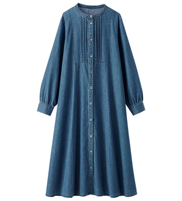 BELLUNA（ベルーナ）の「ピンタック使いデニムワンピース（その他ワンピース）」｜詳細画像