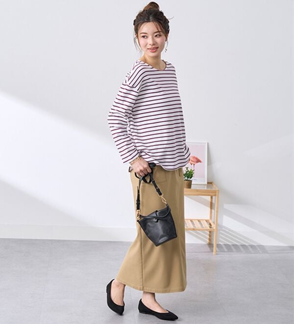 BELLUNA（ベルーナ）の「 ＜＆ｃｏｃｏｃｈｉ＞ハピネスコットン１００％ボーダープルオーバー（カットソー）」｜詳細画像