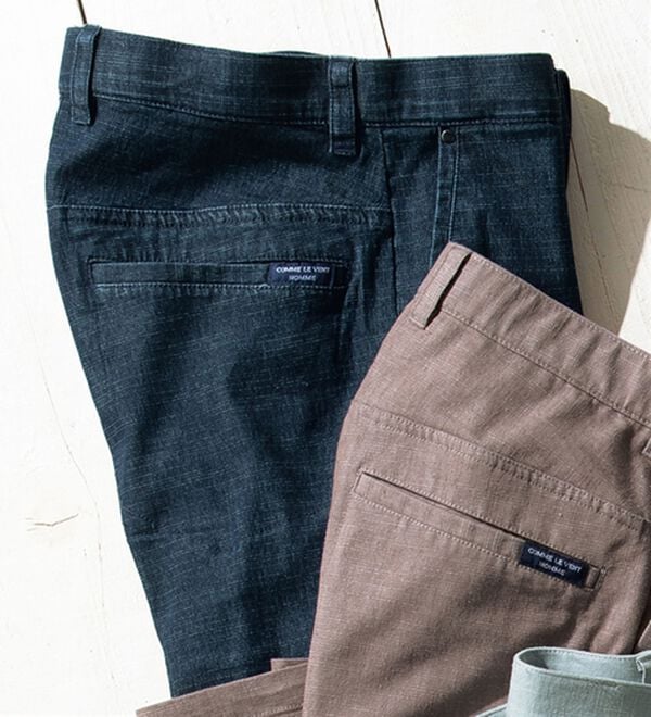 「＜コムルヴァン・オム＞すっきりはける涼感麻入りジーンズ（メンズデニムパンツ）」｜インディゴ