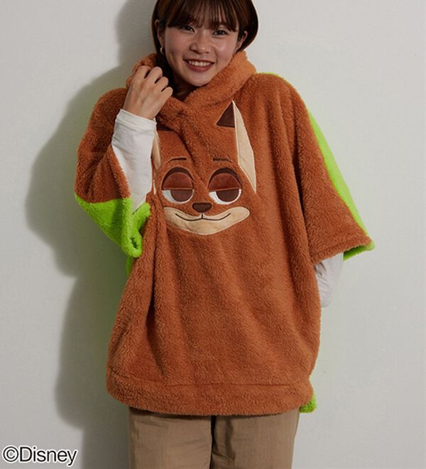 BELLUNA（ベルーナ）の「＜Ｄｉｓｎｅｙ＞【ズートピア（ニック）】両面ボアポンチョ（パジャマ・ルームウェア）」｜詳細画像