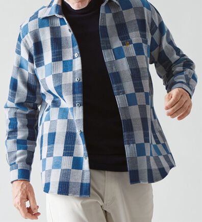 「＜キンロック＞日本製　パッチワークふわふわ起毛シャツ（メンズシャツ）」