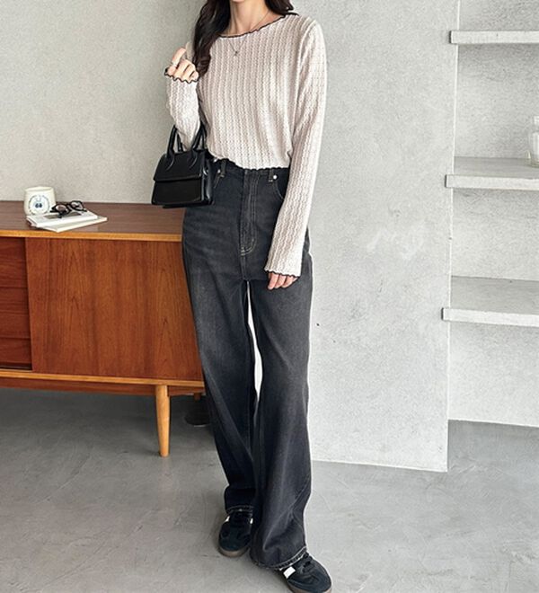 GeeRA（ジーラ）の「表面感配色メローカットソー（カットソー）」｜詳細画像