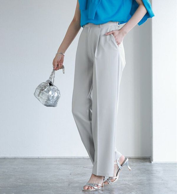 Pierrot（ピエロ）の「スタイルアップセンタープレスパンツ（フルレングスパンツ）」｜詳細画像