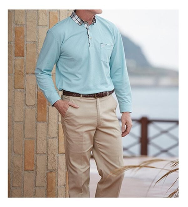 「【２色組】キチンとキマる！主役級夏長袖ポロシャツ（メンズシャツ）」｜詳細画像