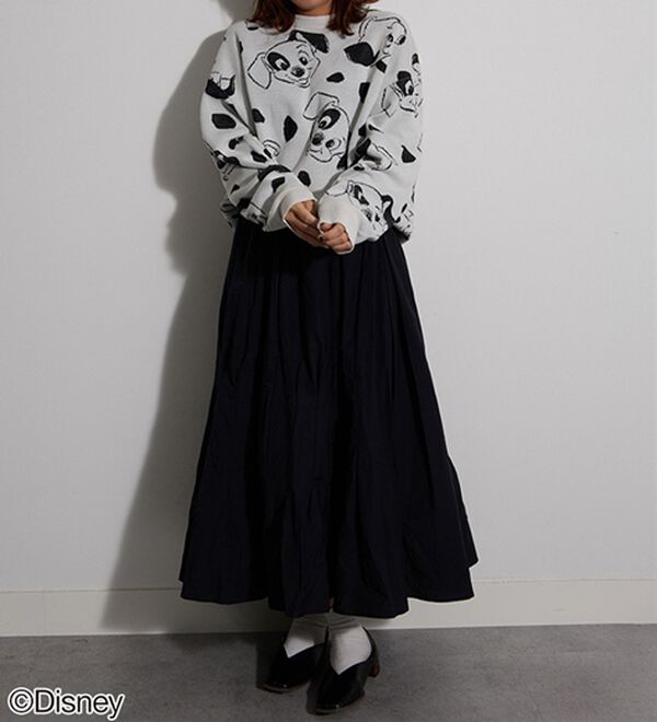 BELLUNA（ベルーナ）の「＜Ｄｉｓｎｅｙ＞【１０１匹ワンちゃん】総柄ジャカードゆったりセーター（ニット・セーター）」｜詳細画像