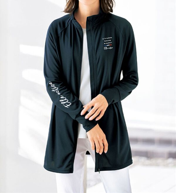 BELLUNA（ベルーナ）の「＜ＥＬＬＥ　Ａｃｔｉｖｅ＞ＵＶ対策！ラッシュガードジャケット（パーカー）」｜ネイビー