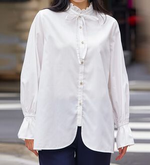 RANAN（ラナン）の「プチフリルリボン付きブラウス（ブラウス）」｜詳細画像