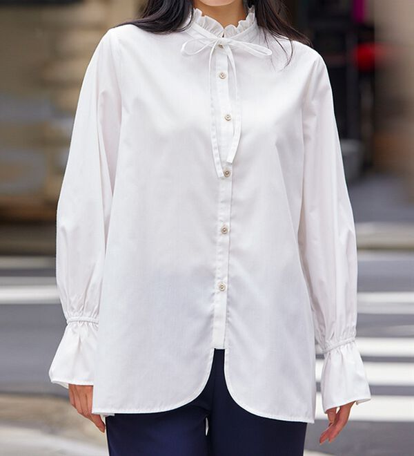 RANAN（ラナン）の「プチフリルリボン付きブラウス（ブラウス）」｜詳細画像