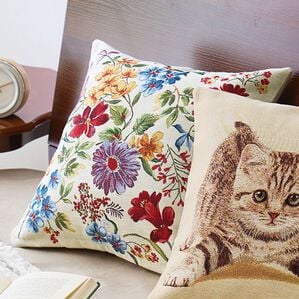 「ポルトガル製ジャカード織クッションカバー（クッション・クッションカバー）」｜アイボリーフラワー