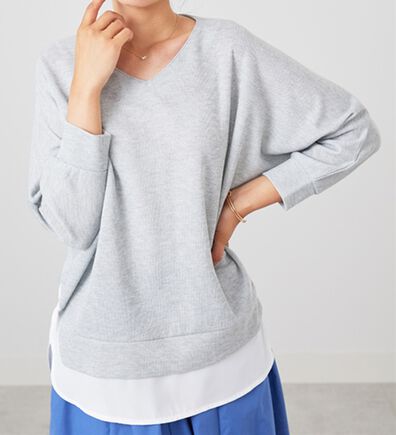 BELLUNA（ベルーナ）の「ラメ調レイヤード風プルオーバー（カットソー）」