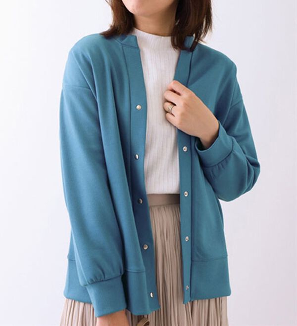 BELLUNA（ベルーナ）の「リップル素材ボタン使いカーディガン（その他カーディガン）」｜詳細画像