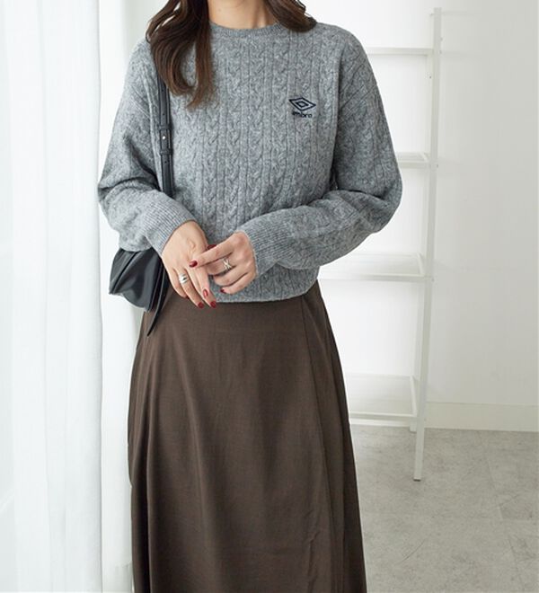 alotta（アロッタ）の「【ＵＭＢＲＯ】ミニケーブルニットトップス（ニット・セーター）」｜詳細画像