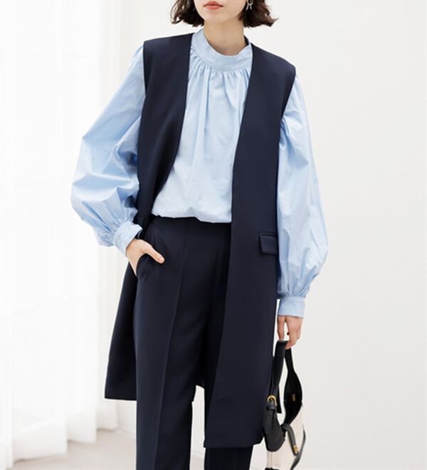 GeeRA（ジーラ）の「【２点セット】ロングジレセットアップスーツ（パンツスーツ）」｜詳細画像