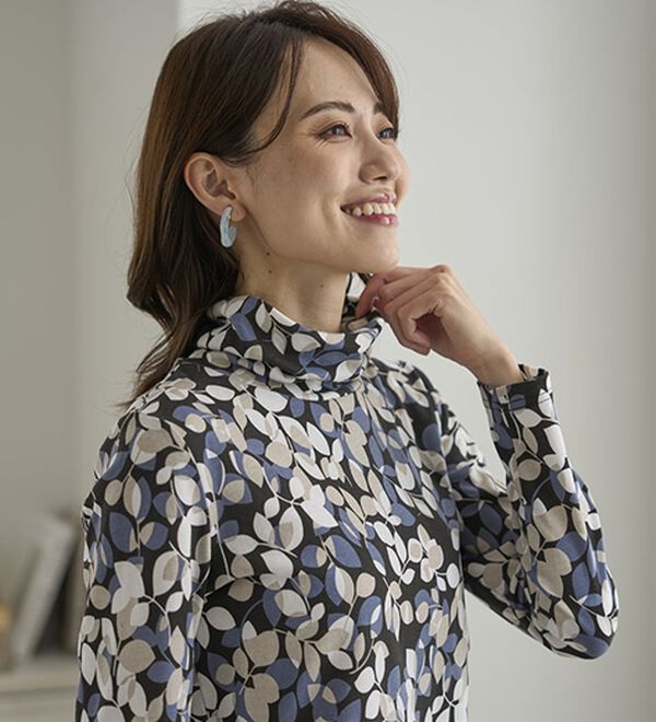 BELLUNA（ベルーナ）の「テンセル（ＴＭ）繊維・コットンプリントプルオーバー（カットソー）」｜詳細画像