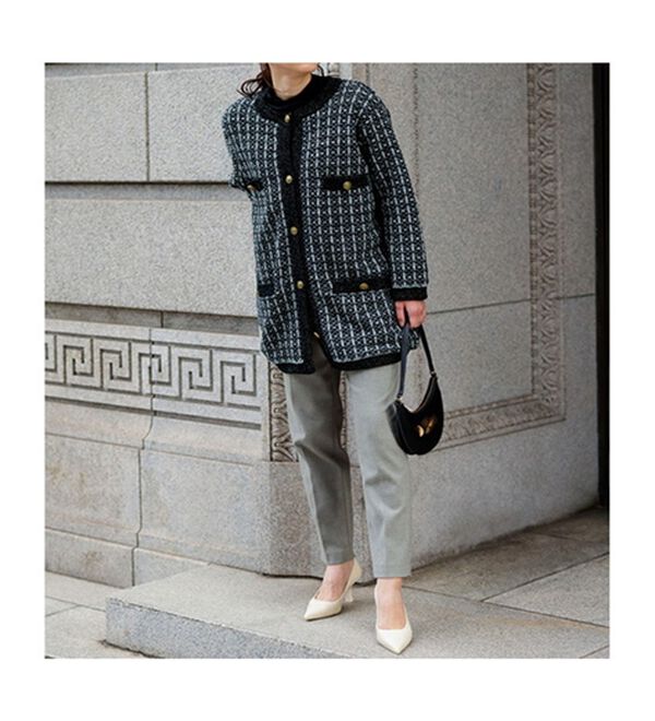 あったか裏地付ツイード調ニットアウター - ベルーナ【公式】