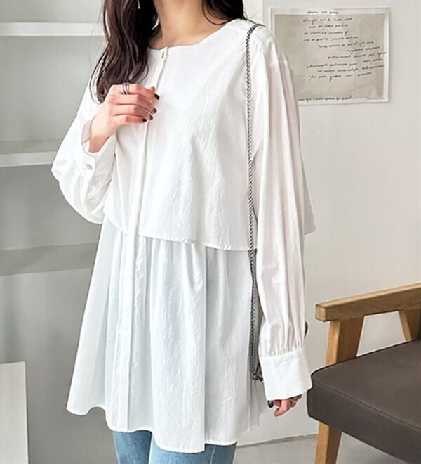 GeeRA（ジーラ）の「羽織にもなる！ペプラムシャツチュニック（チュニック）」｜詳細画像