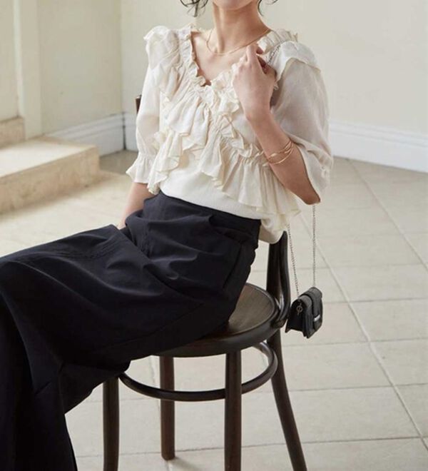 RANAN（ラナン）の「オフショルフリルブラウス（ブラウス）」｜詳細画像