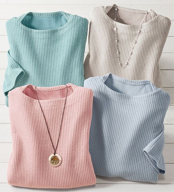 BELLUNA（ベルーナ）の「テンセル（ＴＭ）繊維混ストレッチプルオーバー（カットソー）」｜詳細画像