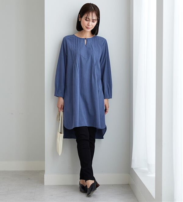 BELLUNA（ベルーナ）の「コーデュロイ素材ピンタック使いワンピース（その他ワンピース）」｜詳細画像