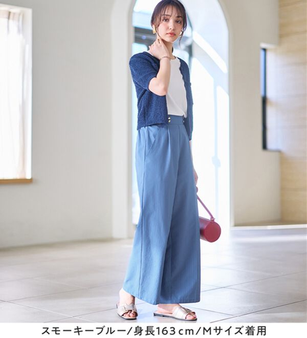 alotta（アロッタ）の「さら楽細見えワイドパンツ（ワイドパンツ・ガウチョ）」｜詳細画像