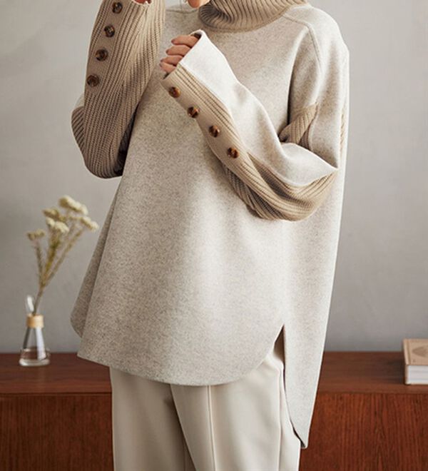 ニット切替メルトン素材プルオーバー - ベルーナ【公式】