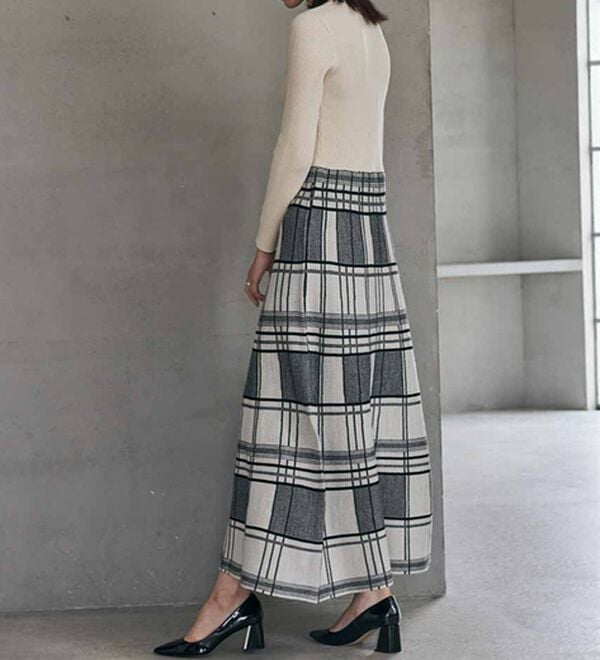 RANAN（ラナン）の「チェックジャカードニットワンピース（ニットワンピース）」｜詳細画像