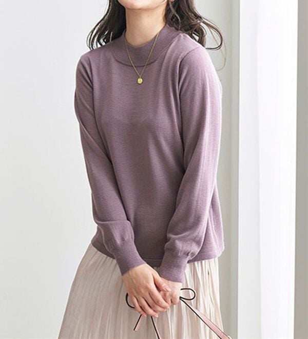 BELLUNA（ベルーナ）の「洗える！メリノウール１００％ハイネックセーター（ニット・セーター）」｜詳細画像
