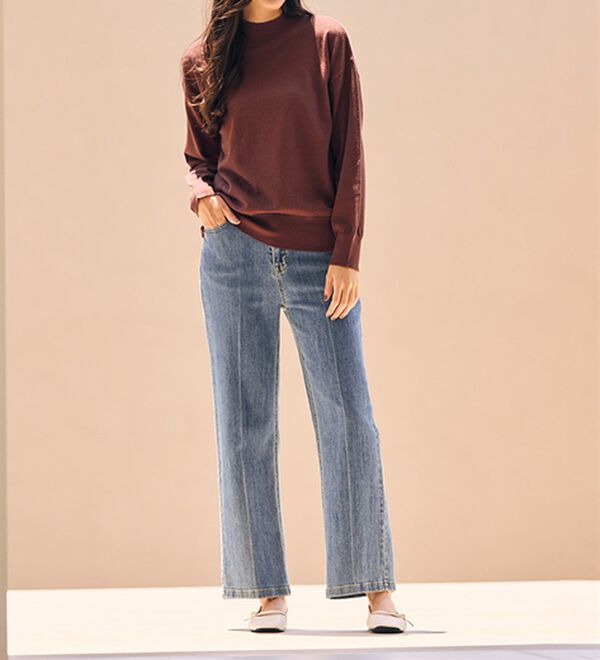 RANAN（ラナン）の「もちもちベーシックニット（Vネック・ハイネック）（ニット・セーター）」｜詳細画像