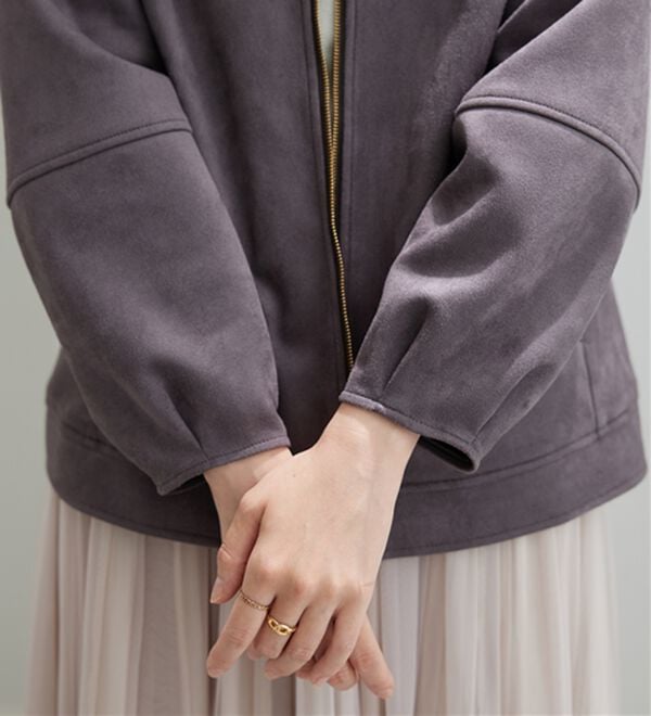 BELLUNA（ベルーナ）の「スエード調ランタン袖ミドル丈ジャケット（その他ジャケット）」｜詳細画像