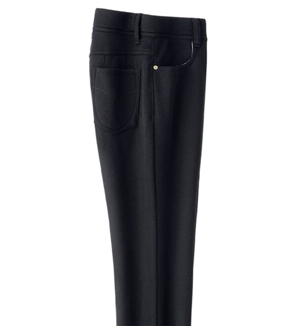 ルフラン（ルフラン）の「天使のぬくもり裏ファーパンツ（フルレングスパンツ）」｜黒