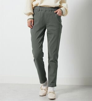 A HAPPY MARILYN（アハッピーマリリン）の「【Ｍ～８Ｌ】【選べる丈】のび～る ストレッチ ツイル 魔法の 美脚レギンスパンツ（スリム・スキニーパンツ）」｜チャコール