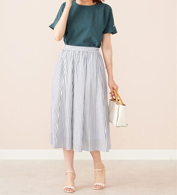 BELLUNA（ベルーナ）の「ジョーゼット素材袖パールブラウス（ブラウス）」｜詳細画像