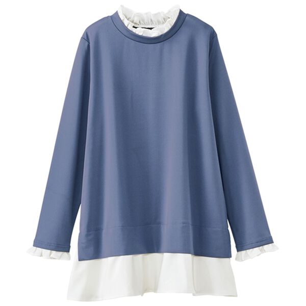 BELLUNA（ベルーナ）の「これ一枚でおしゃれ！重ね着風カットソーチュニック（チュニック）」｜詳細画像