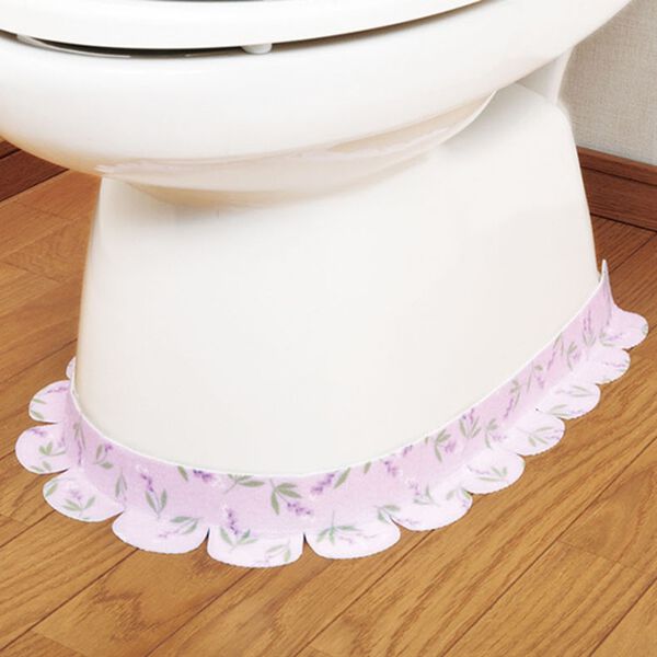 「吸着便器すき間テープ４枚組（その他トイレ用品）」｜パープル花柄
