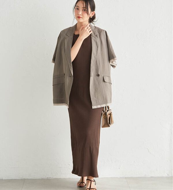 RANAN（ラナン）の「ハーフスリーブシアーシャツジャケット（テーラードジャケット）」｜詳細画像