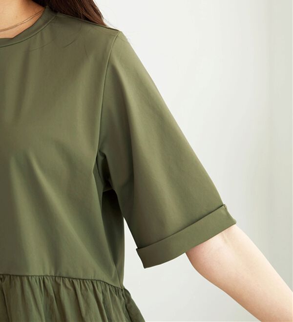 BELLUNA（ベルーナ）の「ヒンヤリ爽快！異素材切替プルオーバー（カットソー）」｜詳細画像