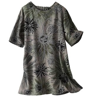 BELLUNA（ベルーナ）の「綿１００％ビンテージ調部分刺しゅう使いチュニック（チュニック）」｜詳細画像