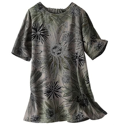 BELLUNA（ベルーナ）の「綿１００％ビンテージ調部分刺しゅう使いチュニック（チュニック）」