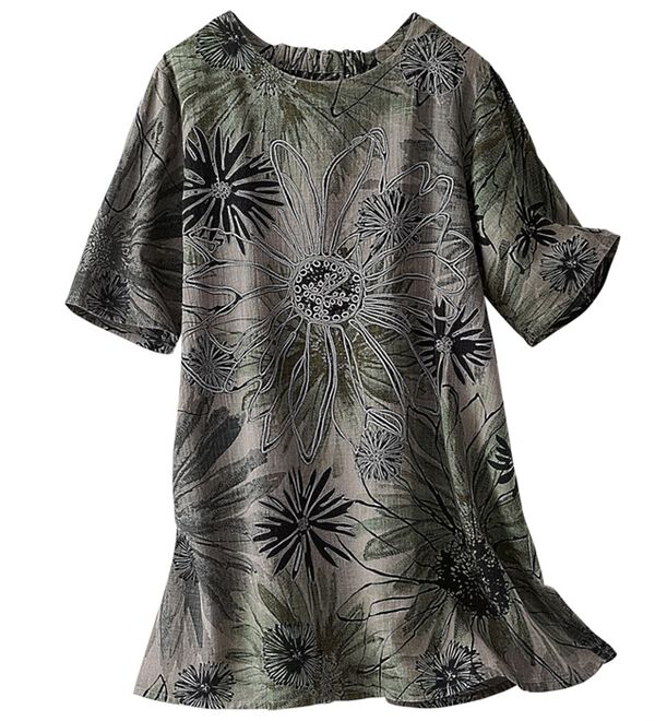 BELLUNA（ベルーナ）の「綿１００％ビンテージ調部分刺しゅう使いチュニック（チュニック）」｜詳細画像