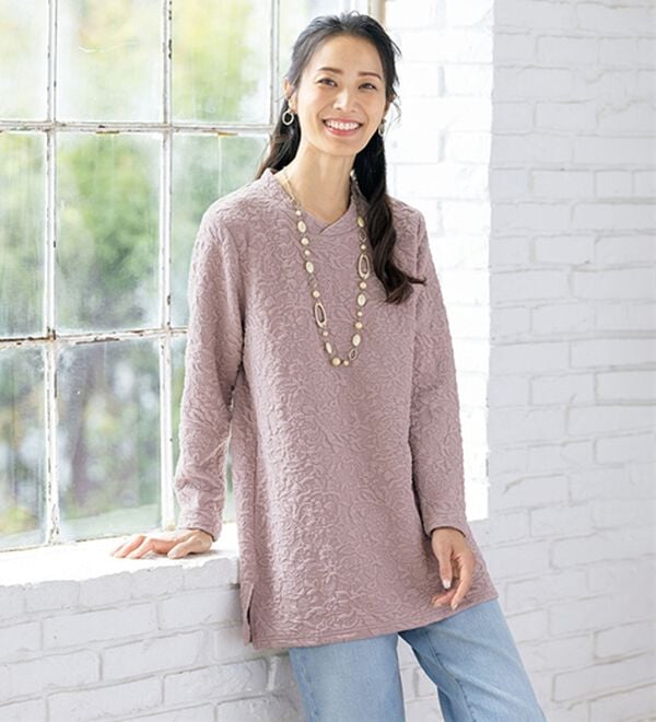 ルフラン（ルフラン）の「【３色組】花柄ふくれジャカードプルオーバー（カットソー）」｜詳細画像