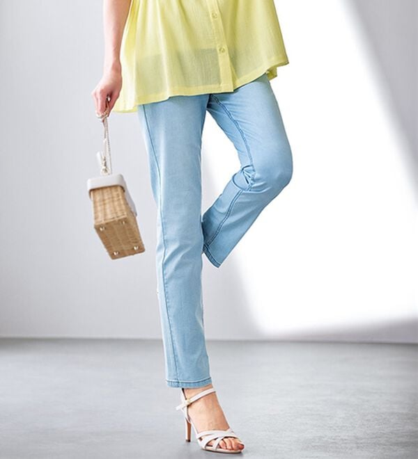 BELLUNA（ベルーナ）の「ヒンヤリ冷感！ライトオンスジーンズ（フルレングスパンツ）」｜ブリーチ3