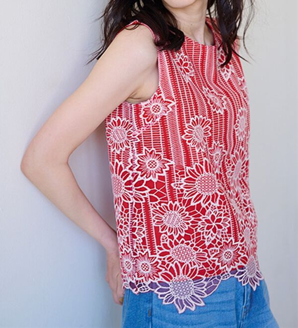 RANAN（ラナン）の「ひんやり！レース使いプルオーバー（ブラウス）」｜詳細画像