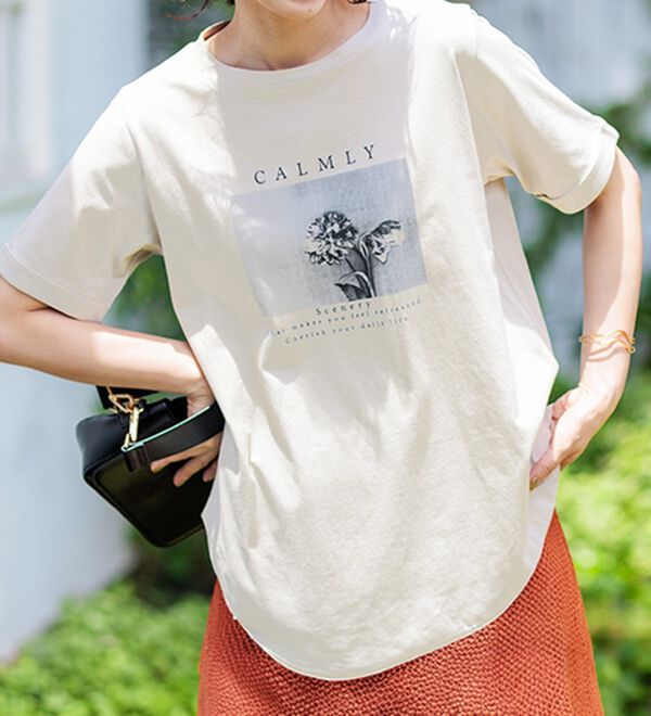 BELLUNA（ベルーナ）の「ヒンヤリ！着映えプリントプルオーバー（カットソー）」｜トープ