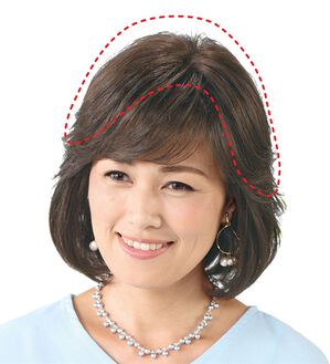 「人毛１００％長めヘアピース（セミロングタイプ）（ウィッグ・ヘアピース・エクステ）」｜詳細画像