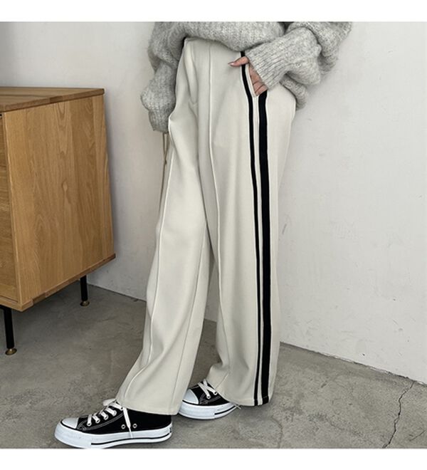 GeeRA（ジーラ）の「サイドラインハイウエストパンツ（フルレングスパンツ）」｜詳細画像