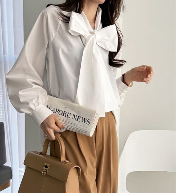 GeeRA（ジーラ）の「ボリュームボウタイブラウス（ブラウス）」｜詳細画像