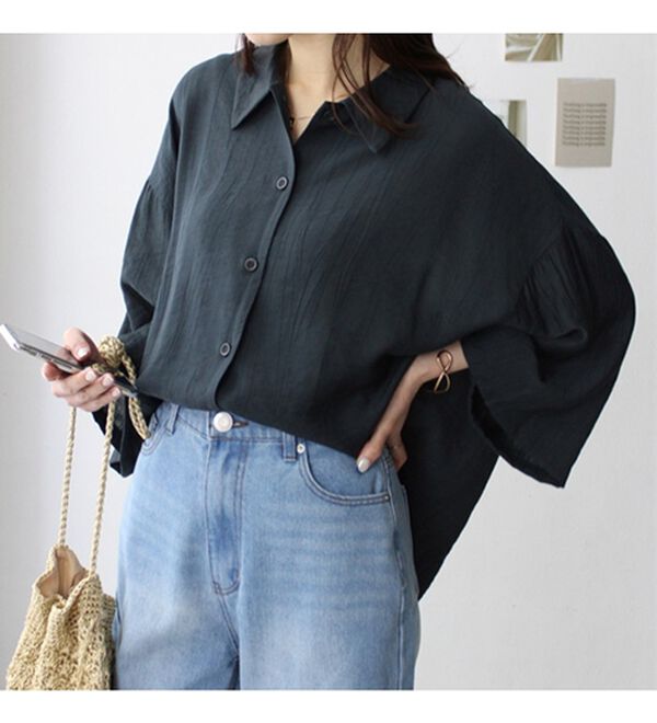 GeeRA（ジーラ）の「ワッシャーポプリンブラウス（ブラウス）」｜詳細画像