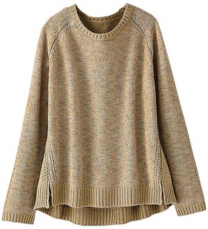 BELLUNA（ベルーナ）の「メランジニットスリットデザインセーター（ニット・セーター）」｜ベージュ系