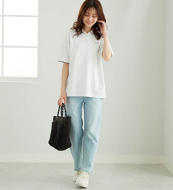 BELLUNA（ベルーナ）の「多機能付配色刺しゅうポロシャツ（カットソー）」｜詳細画像