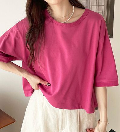 GeeRA（ジーラ）の「綿混素材クロップドＴシャツ（Tシャツ）」